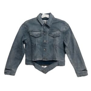 LNDN Landon Denim Crop Classic Denim Jean Jacket Cutouts S